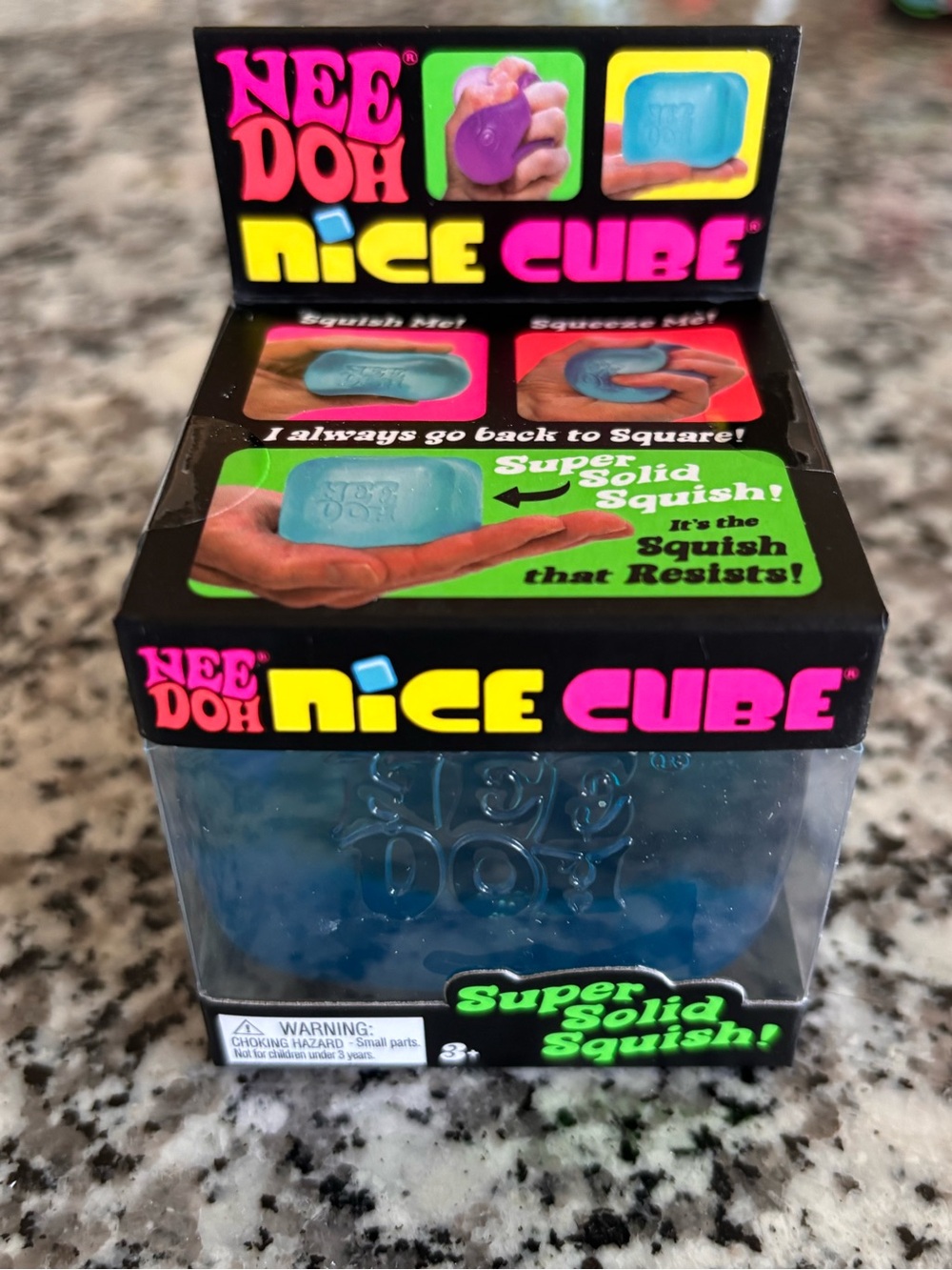 Nee Doh Nice Cube Super Solid Squish - Blue